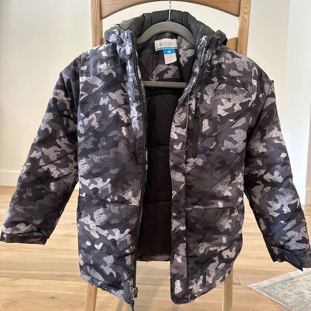 Colombia waterproof winter jacket, gray camo